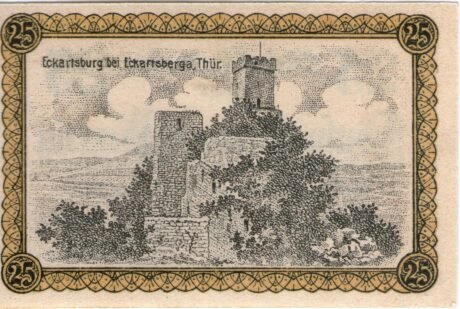 Реверс банкноты 25 fenigów (Niemcy) 1920