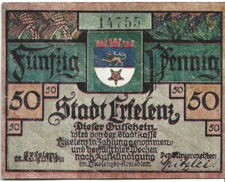 Аверс банкноты 50 fenigów (Niemcy) 1921