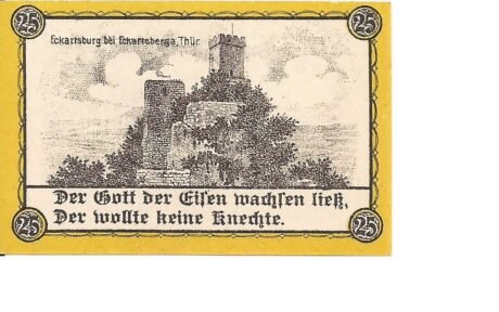 Реверс банкноты 25 fenigów (Niemcy) 1921