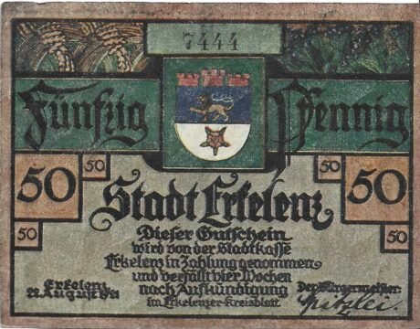 Аверс банкноты 50 fenigów (Niemcy) 1921