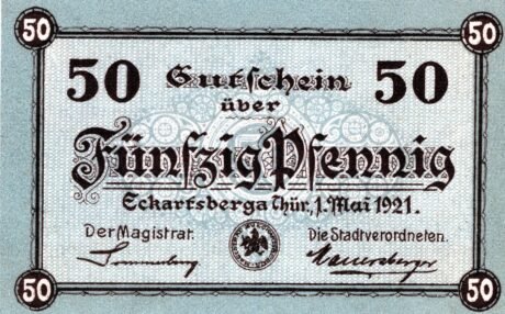 Аверс банкноты 50 пфеннигов (Германия) 1921 года