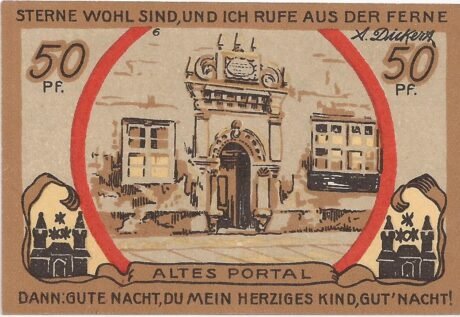 Реверс банкноты 50 fenigów (Niemcy)