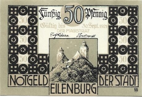 Аверс банкноты 50 fenigów (Niemcy)