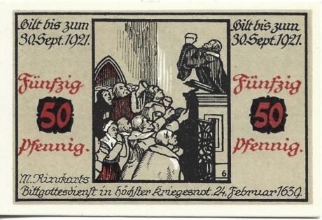 Реверс банкноты 50 fenigów (Niemcy)