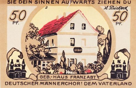 Реверс банкноты 50 пфеннигов (Германия)