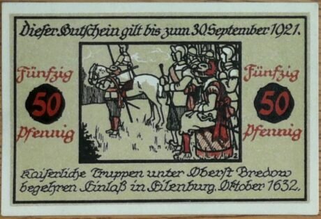 Реверс банкноты 50 fenigów (Niemcy) 1921