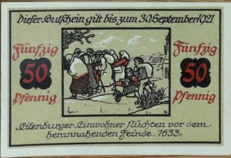 Реверс банкноты 50 fenigów (Niemcy) 1921