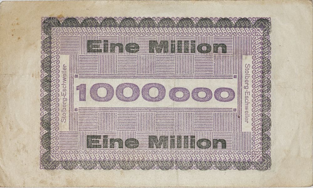 Реверс банкноты 1000000 марок (Германия) 1923 года