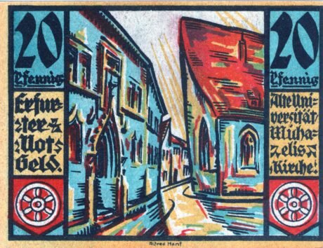 Реверс банкноты 20 fenigów (Niemcy) 1920