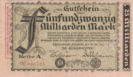 Аверс банкноты 25000000000 marek (Niemcy) 1923