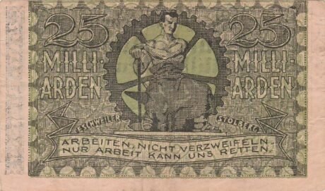 Реверс банкноты 25000000000 marek (Niemcy) 1923