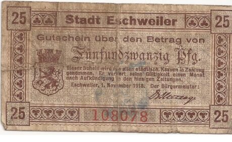 Аверс банкноты 25 fenigów (Niemcy) 1918