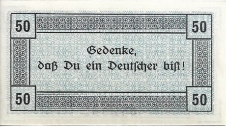 Реверс банкноты 50 fenigów (Niemcy) 1918