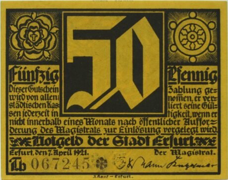 Аверс банкноты 50 fenigów (Niemcy) 1921