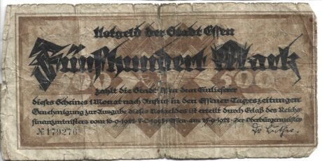 Аверс банкноты 500 marek (Niemcy) 1922