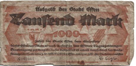 Аверс банкноты 1000 marek (Niemcy) 1922