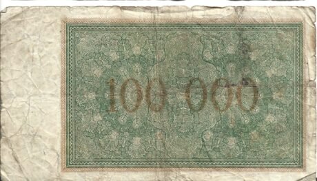 Реверс банкноты 100000 марок Krupp (Германия) 1923 года