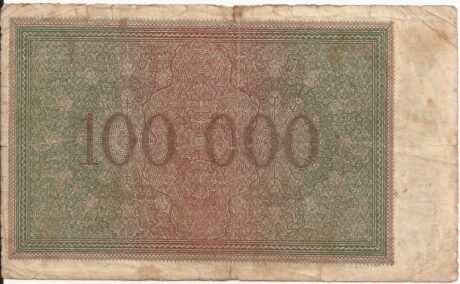 Реверс банкноты 100 000 marek Kruppa (Niemcy) 1923
