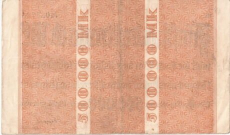 Реверс банкноты 500000 marek (Niemcy) 1923