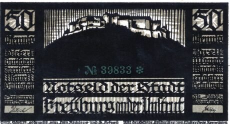 Аверс банкноты 50 fenigów (Niemcy) 1921