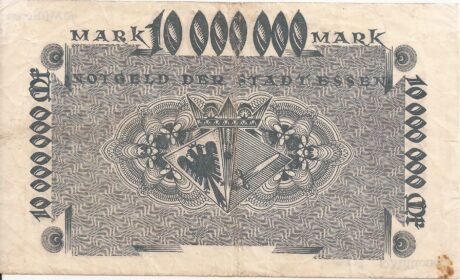 Реверс банкноты 10000000 marek (Niemcy) 1923