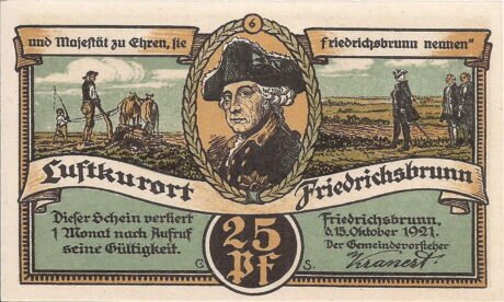 Аверс банкноты 25 fenigów (Niemcy) 1921