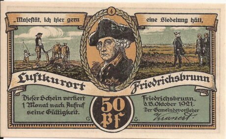 Аверс банкноты 50 fenigów (Niemcy)