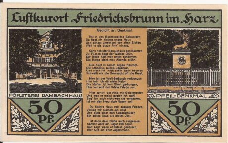 Реверс банкноты 50 fenigów (Niemcy)