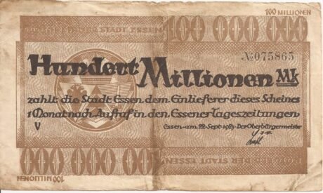 Аверс банкноты 100 000 000 marek (Niemcy) 1922