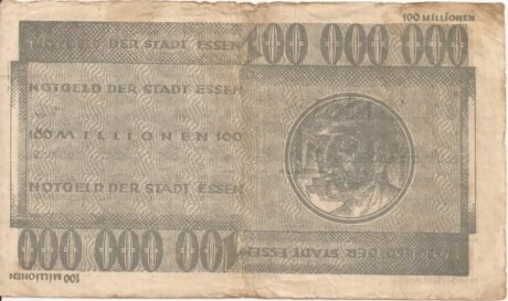 Реверс банкноты 100 000 000 marek (Niemcy) 1922