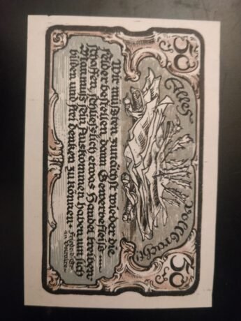 Реверс банкноты 50 fenigów (Niemcy) 1921