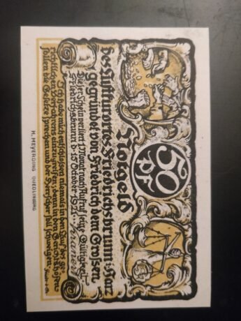 Аверс банкноты 50 fenigów (Niemcy) 1921