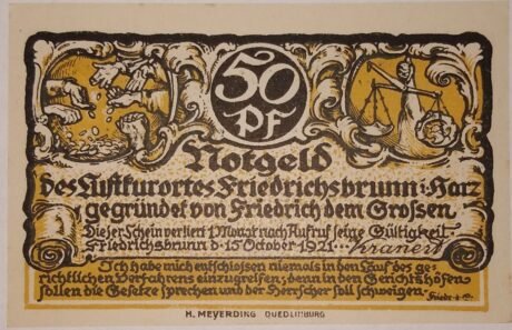 Аверс банкноты 50 пфеннигов (Германия) 1921 года