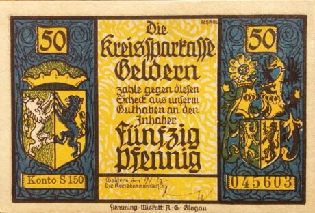 Аверс банкноты 50 пфеннигов (Германия)