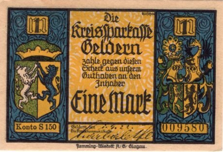 Аверс банкноты 1 marka (Niemcy) 1922