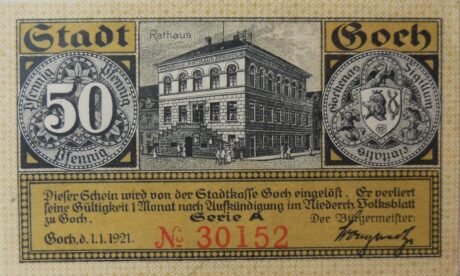 Аверс банкноты 50 fenigów (Niemcy) 1921