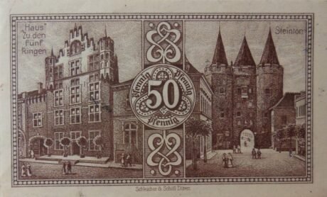 Реверс банкноты 50 fenigów (Niemcy) 1921