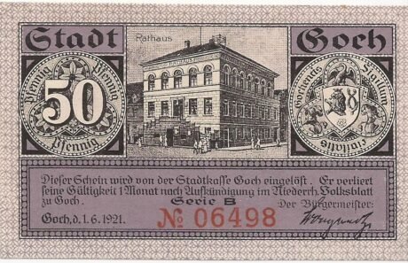 Аверс банкноты 50 fenigów (Niemcy) 1921