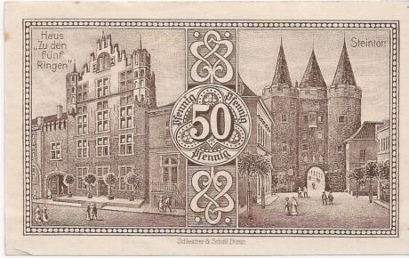 Реверс банкноты 50 fenigów (Niemcy) 1921