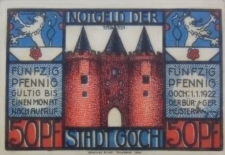 Аверс банкноты 50 fenigów (Niemcy) 1922