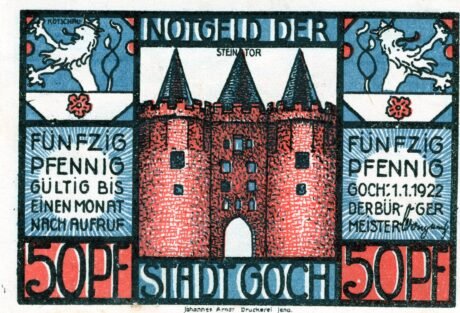 Аверс банкноты 50 fenigów (Niemcy) 1922