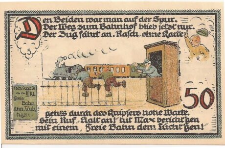 Реверс банкноты 50 fenigów (Niemcy) 1921