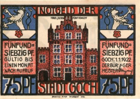 Аверс банкноты 75 пфеннигов (Германия) 1922 года
