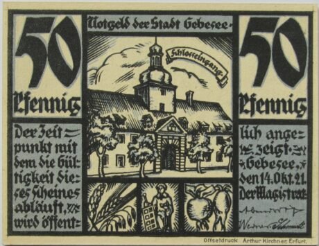 Аверс банкноты 50 fenigów (Niemcy) 1921