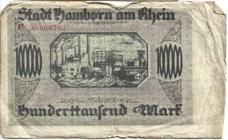 Реверс банкноты 100000 marek (Niemcy) 1922