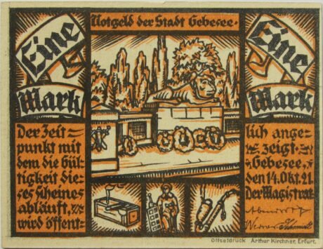 Аверс банкноты 1 marka (Niemcy) 1921