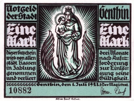 Аверс банкноты 1 marka (Niemcy) 1921