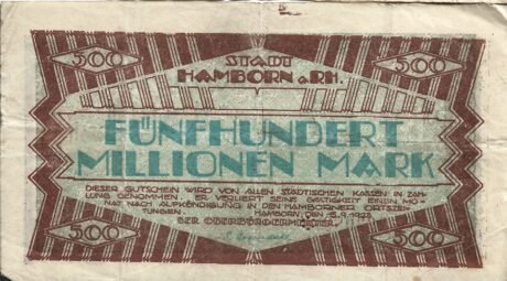 Аверс банкноты 500 000 000 marek (Niemcy) 1923