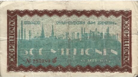 Реверс банкноты 500 000 000 marek (Niemcy) 1923