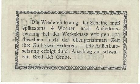 Реверс банкноты 1 fenig Elektrowerke (Niemcy)
